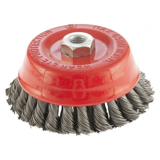 MTX Щетка для УШМ, 125 мм, М14, "чашка", двухрядная, крученая проволока 0,5 мм// MTX 74683
