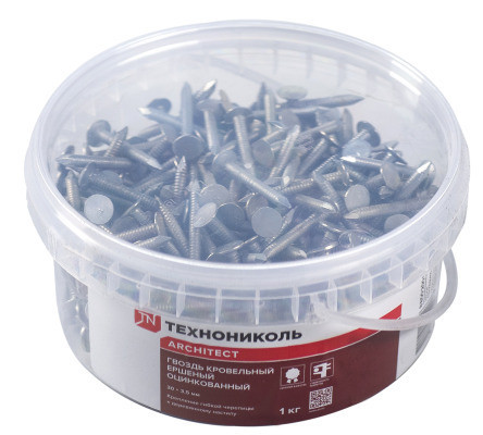 Гвозди кровельные ершеные в ведерке Технониколь Shinglas 1 кг