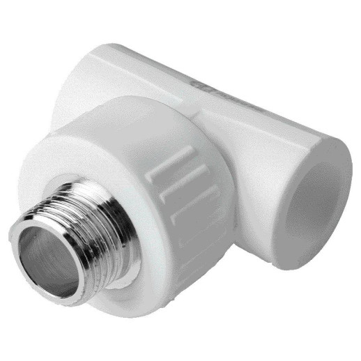 Тройник комбинированный Aqualink 03569 PP-R 25 мм с наружной резьбой 3/4 дюйма