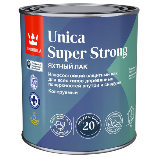 Лак универсальный Tikkurila Unica Super Strong 700014011 база EP полуматовая 0,9 л