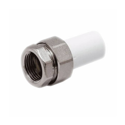 Муфта PP-R комбинированная разъемная белая наруж пайка/ВР Дн 20х1/2" RTP (РосТурПласт) 14281