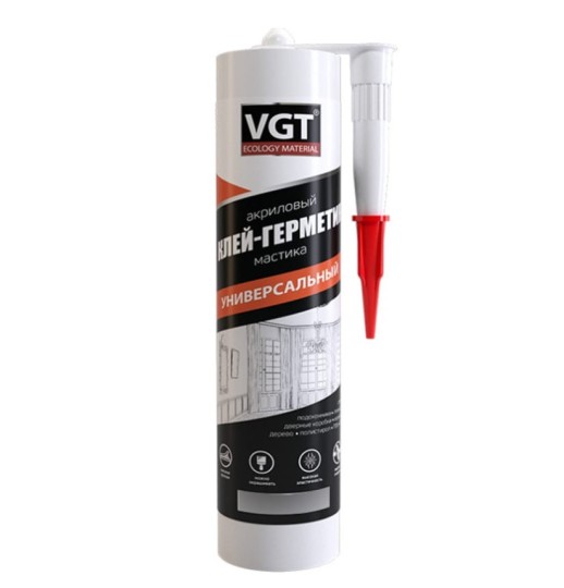 Клей-герметик акриловый VGT универсальный белый 0,28 кг  