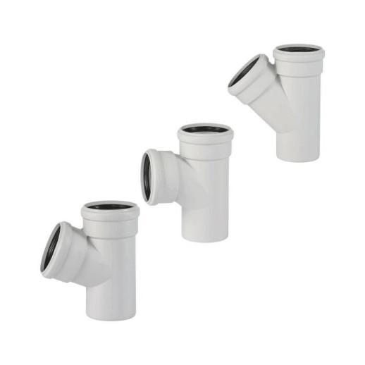 Тройник (PP-MD) бесшумный светло-серый Skolan dB SKEA Дн 58х58х67гр (DN56) б/нап в/к Ostendorf 332300