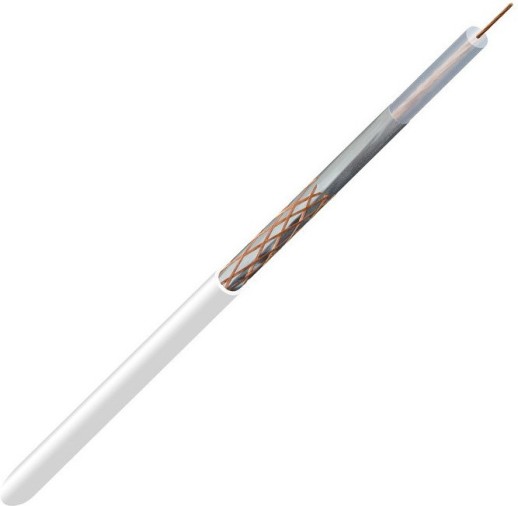 Кабель коаксиальный RG-58 A/U 50 Ом Cu/Al/Cu 64% белый бухта 100 м Rexant