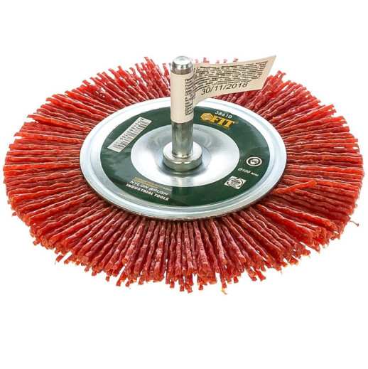 Корщетка-колесо Fit 38610 нейлоновая со штифтом 100 мм