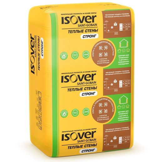 Теплоизоляция Isover Теплые Стены Стронг 1000х610х50 мм на основе кварца 10 плит в упаковке  