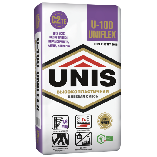 Клей эластичный Unis Uniflex U-100 25 кг