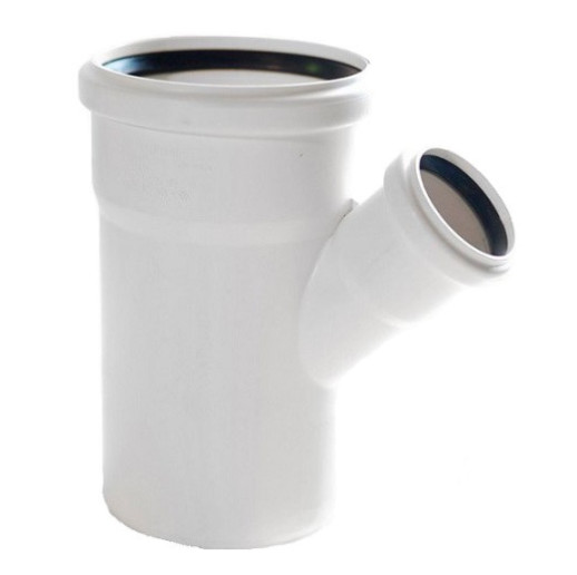 Тройник канализационный RAU-PP Rehau Raupiano Plus 110х50х110 мм 45 градусов белый