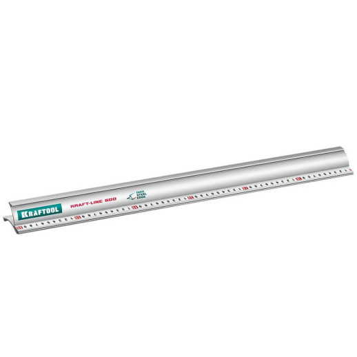 Линейка алюминиевая усиленная Kraftool Kraft-Line 34275-60 со стальной направляющей 600 мм