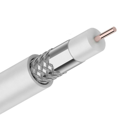 Кабель коаксиальный RG-6U 75 Ом CCS/Al/Al 32% Light белый бухта 100 м PROconnect