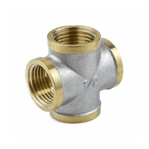 Крест латунь никель Ду 15 (1/2") ВР/ВР 9011 ГОСТ 32585-2013 Aquasfera 9011-01