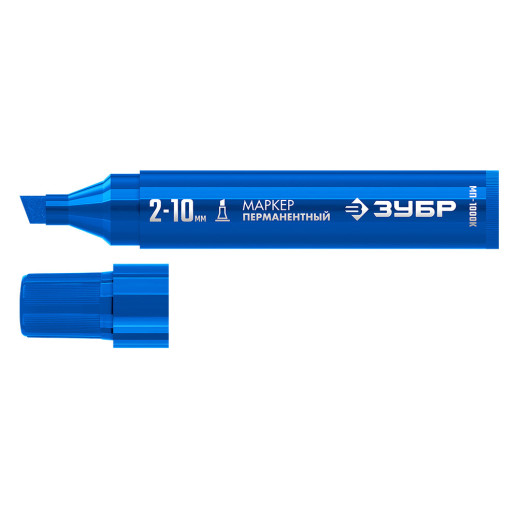 Маркер перманентный клиновидный Зубр Профессионал МП-1000К 06333-7 синий 2-10 мм