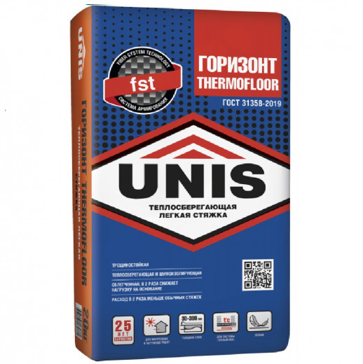 Стяжка пола Unis Горизонт Termofloor легкая 20 кг