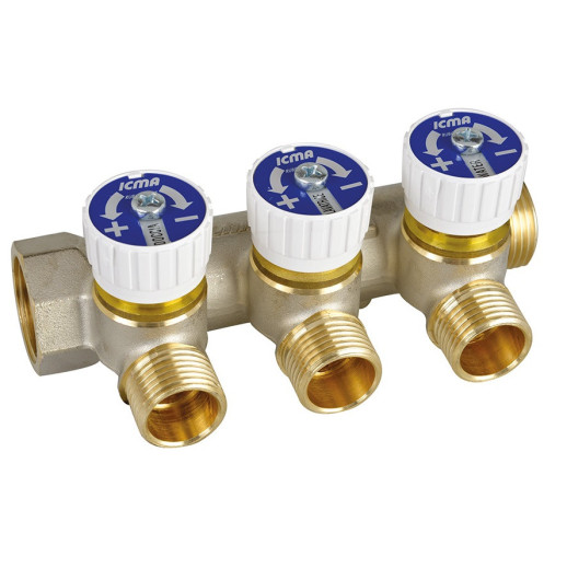 Коллекторная группа Icma 87227PH06 3 выхода с внутренней и наружной резьбой 1 дюйм