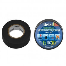 Изолента ПВХ Uniel UIT-135P 15 мм черная 20 м  