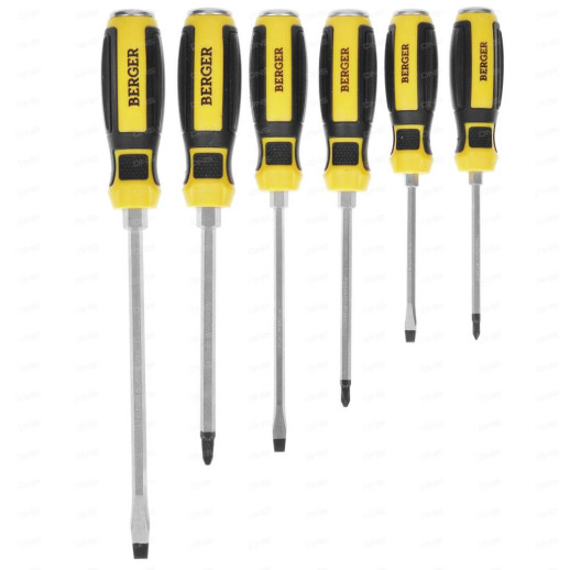 Набор отверток ударных Berger BG1067 с шестигранником 6 предметов