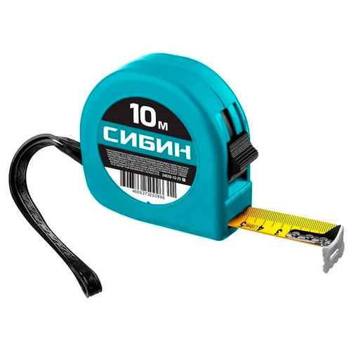 Рулетка Сибин 34020-10-25_z01 пластиковый корпус 10 м х 25 мм