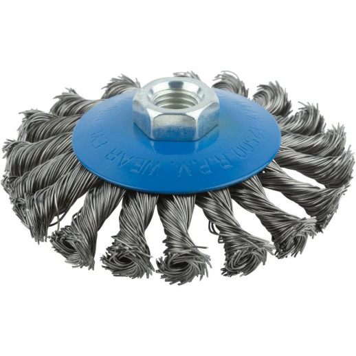 Корщетка-колесо MOS 38936М стальная с наклоном М14 100 мм