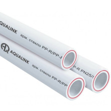 Труба полипропиленовая для отопления Aqualink 03450 армированная стекловолокном 25 бар 20х3,4 мм