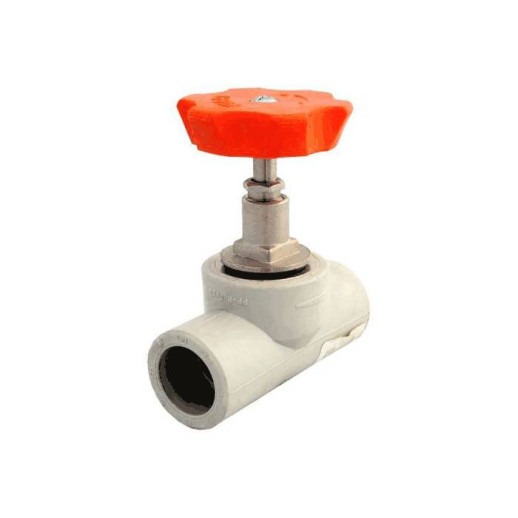 Клапан (вентиль) PP-R запорный серый внутренняя пайка Дн 25х45гр VALFEX 10174025Г