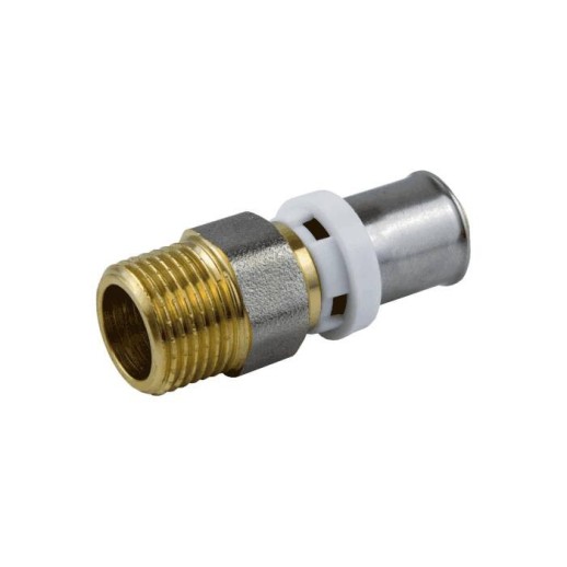 Муфта МП латунь никель пресс 8001 Дн 20х1/2" НР ГОСТ 32415-2013 Aquasfera 8001-03