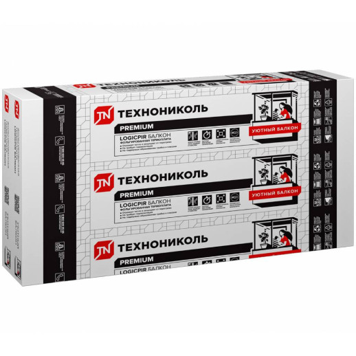 Теплоизоляция Технониколь Logicpir Балкон Ф/Ф L 1190х590х40 мм  