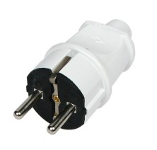 Вилка электрическая Makel 10002 с заземлением белая