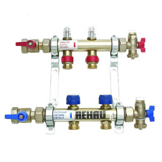 Коллектор распределительный Rehau HKV-D на 2 контура нержавеющая сталь 12080211002