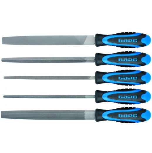 Набор напильников Барс 15854 двухкомпонентная рукоятка 200 мм 5 шт.