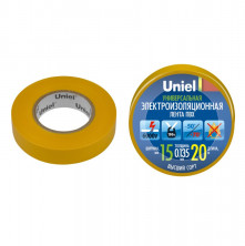 Лента изоляционная Uniel UIT-135P 20/15/10 Yel C2 C2 15 мм 20 м желтая  