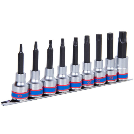 Набор торцевых насадок King Tony 4119PR10 1/2 дюйма Т20-Т60 мм 9 предметов