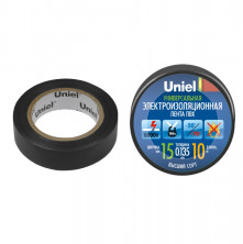 Лента изоляционная Uniel UIT-135P 10/15/01 BLK 15 мм 10 м черная  