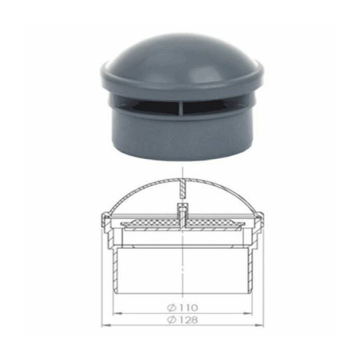 Клапан серый PP-H вакуумный Дн 50 б/нап Ostendorf 881780