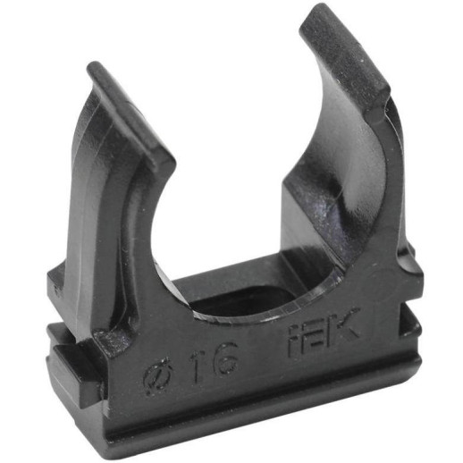 Держатель для труб IEK CTA10D-CF16-K02-100 с защелкой черный
