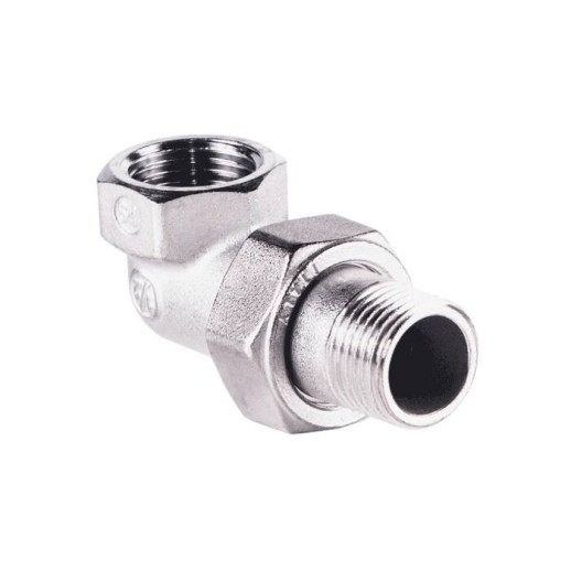 Соединитель латунь хром американка Ду 15 (1/2") угловой ВР/НР R19 Giacomini R19X003