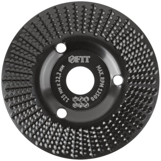 Диск обдирочный по дереву Fit 39525 наклонный средняя насечка 125х22,2 мм