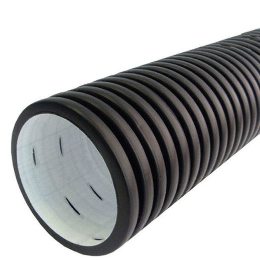 Труба дренажная Полипластик Перфокор гофрированная двухслойная II тип перфорации SN8 200х6000 мм  