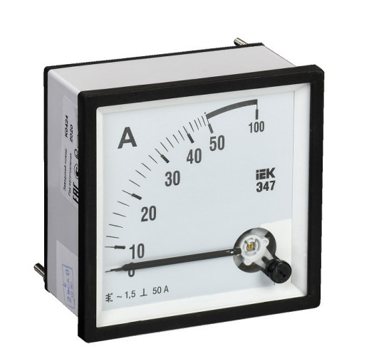 Амперметр IEK Э47 IPA10-6-0050-E 50А класс точности 1,5 72х72мм