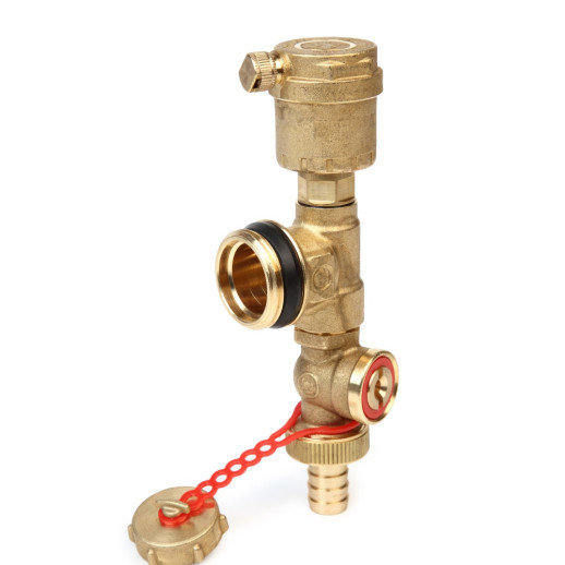 Фитинг концевой Giacomini R554I R554IY004 3/4 дюйм с воздухоотводчиком и краном сливным для коллектора