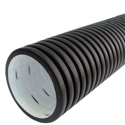 Труба дренажная Полипластик Перфокор гофрированная двухслойная II тип перфорации SN8 315х6000 мм  