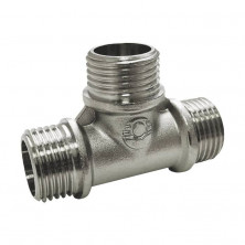 Тройник латунь никель переходной Ду 15х15х15 (1/2"х1/2"х1/2") НР/НР/НР VALFEX VF.131.N.012