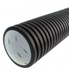 Труба дренажная Полипластик Перфокор гофрированная двухслойная II тип перфорации SN8 400х6000 мм  