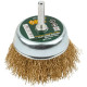 Корщетка-чашка Fit 38517 латунированная со штифтом и волнистой проволокой 75 мм