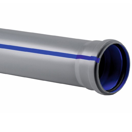 Труба канализационная Ростурпласт Baikal Standart ПП 110х2,7х1000 мм цвет серый-синий с раструбом