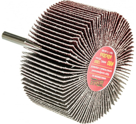 Круг шлифовальный лепестковый Messer 11-60-080 P-80 с оправкой 60х30х6 мм