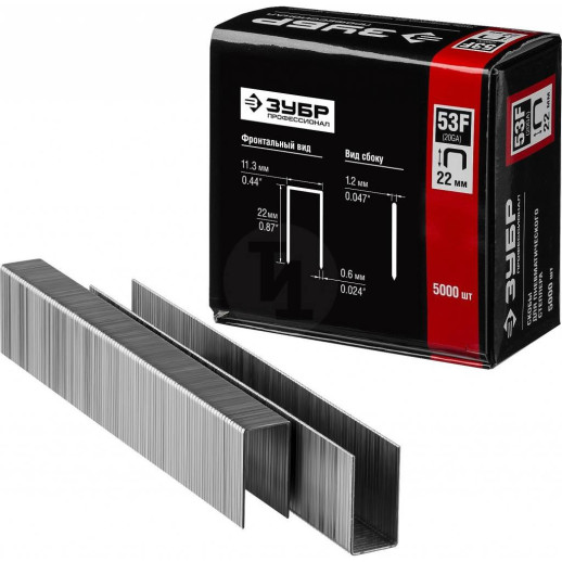 Скобы Зубр Профессионал 31950-22 тип 53F 5000 шт