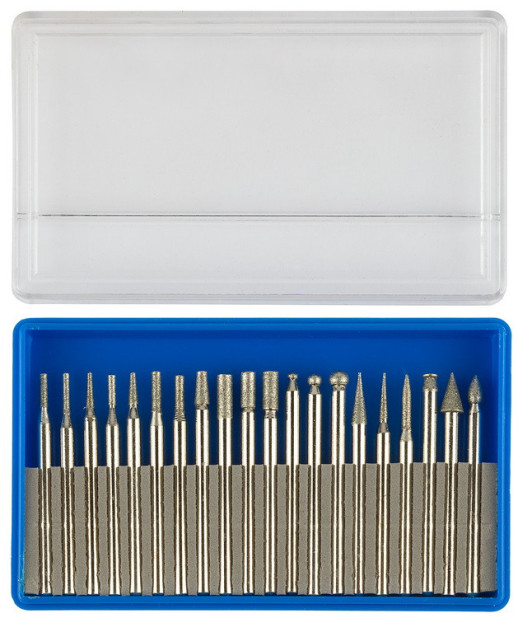 Мини-насадки Зубр 33383-H20 с алмазным напылением P180 20 предметов