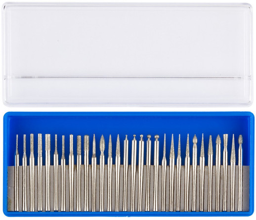 Мини-насадки Зубр 33383-H30 с алмазным напылением P180 30 предметов