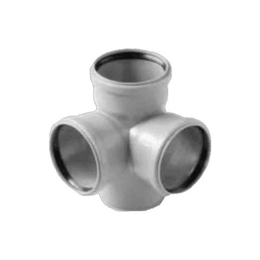 Крестовина PP-H 2-плоскостная серая Дн 110х110х110 б/нап в/к VALFEX 28110110