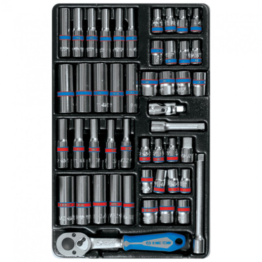 Набор торцевых головок King Tony 9-2548CR 1/4 дюйма ложемент 48 шт